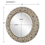 Copper Terrazzo Round Mirror Mirrors Gray 13