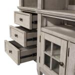 Heartland Left Pier Entertainment Stands Antique White w/ Tobacco Tops 11