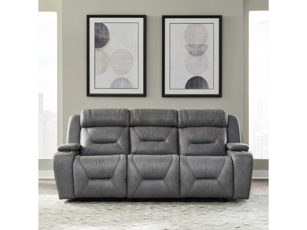Chapman Sofa P2 & ZG Sofas Aline Blue Gray Leather