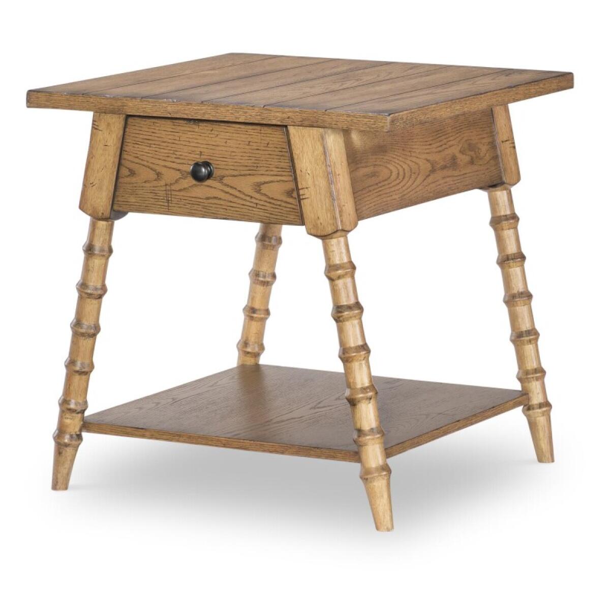 ab3afe24ca414136f08f1a02ed09522f Splayed Bobbin Leg 1 Drw End Table - Image 1