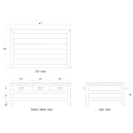 Kagu 6 Drawer Coffee Table W/ Shelf - Image 3