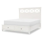 TY4421 XXX's and OOO's BR Complete Panel Bed W Storage Footboard King 6/6