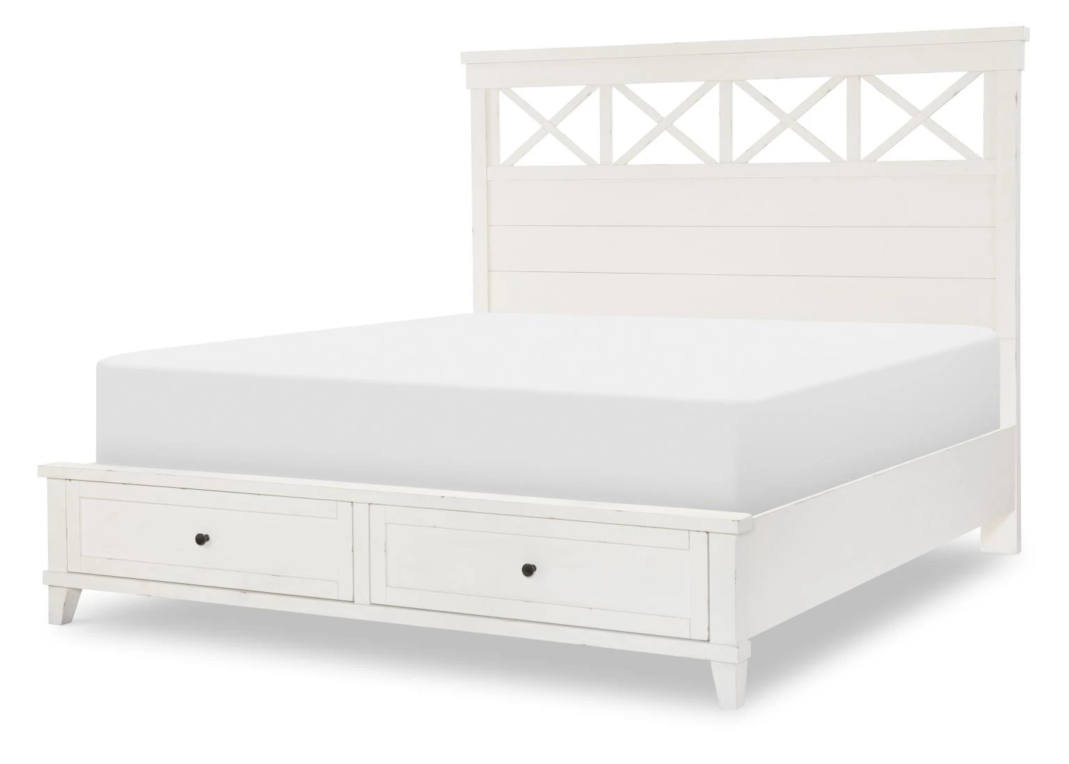 ab5e0fb47e94a0232048225be584de89 TY4421 XXX's and OOO's BR Complete Panel Bed W Storage Footboard King 6/6 - Image 1