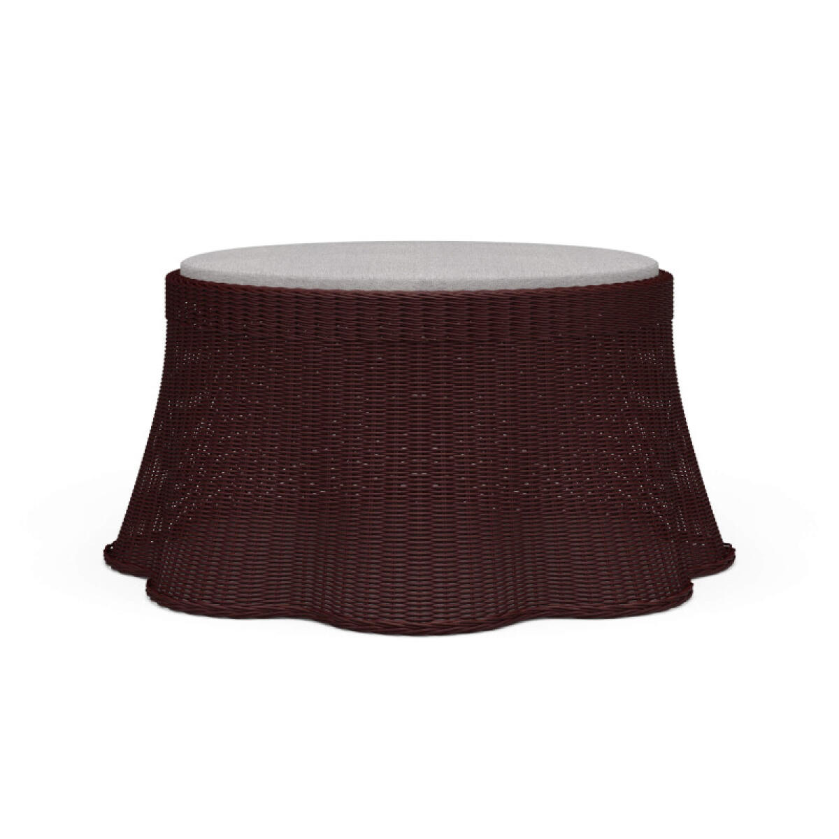 ab6bb99716f4cc093bc9114fa5b69e79 Newport Rattan Ottoman W/ Cushion - Image 1