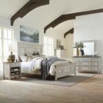 King Panel Bed, Dresser & Mirror, Chest, Night Stand