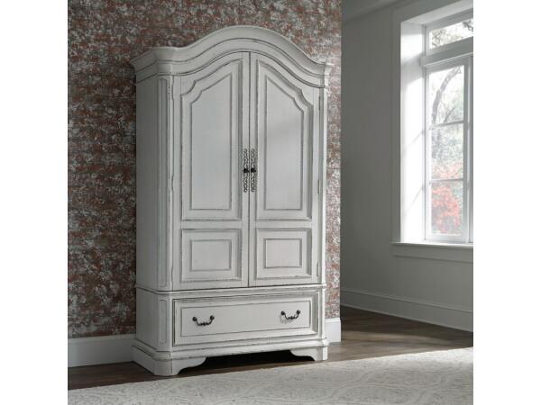 Magnolia Manor Armoire Dressers Antique White & Weathered Bark