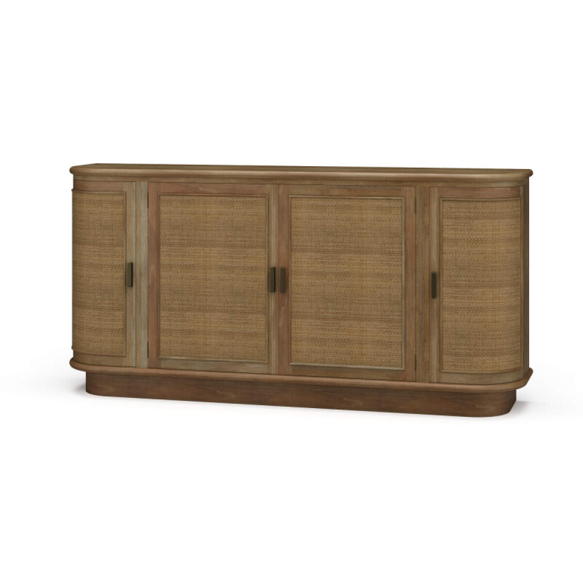 ac21498a69afaae0314a4dff73ce21cc Dakota Oval 4 Door Sideboard W/ Rattan Panels - Image 1