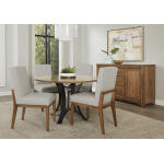 Crafted Cherry Dining by Ben & Erin Napier UPH SIDE CHAIR OATMEAL FABRIC Chairs & Benches Brown 15