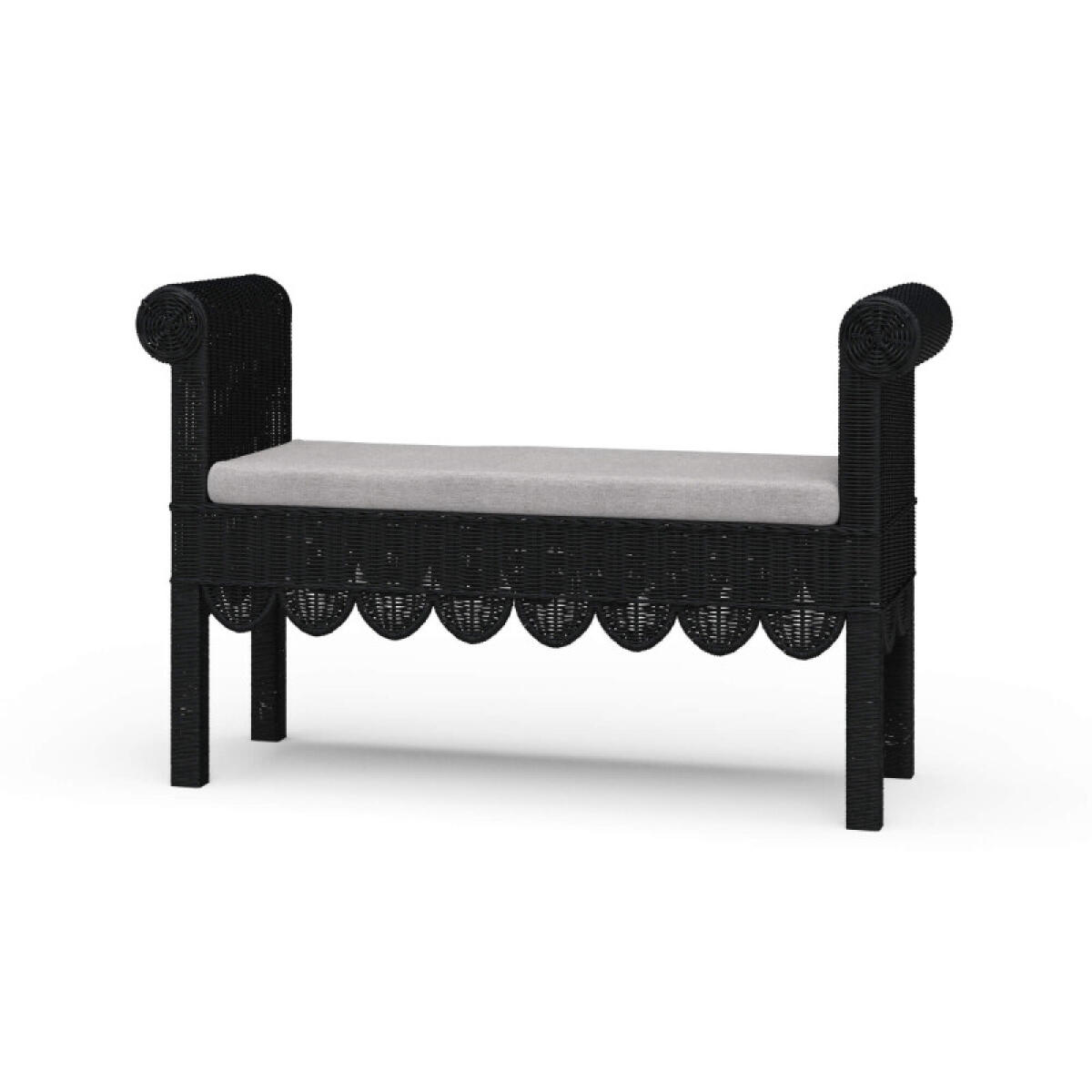 ac57d7bceaac2e1e1055dffb45f2a9ed Newport Scalloped Rattan Bench - Image 1