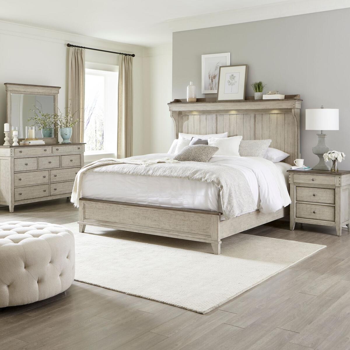 acb616d7e6149330da22fb26e127f04c Ivy Hollow King California Mantle Bed, Dresser & Mirror, Night Stand - Image 1