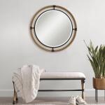 Melville Round Mirror Mirrors Black & Brown 12