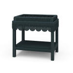 Scallop Rattan Side Table W/ Tray