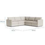 Beckham Thin Track Arm Modular L-Shaped Sectional Sectionals Bassett Furniture 13