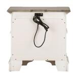 Abbey Park 2 Drawer Night Stand w/ Charging Station Nightstands Antique White & Weathered Brown 20