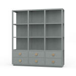 Cohan Open Cabinet W/ 6 Drawers W/ Rattan