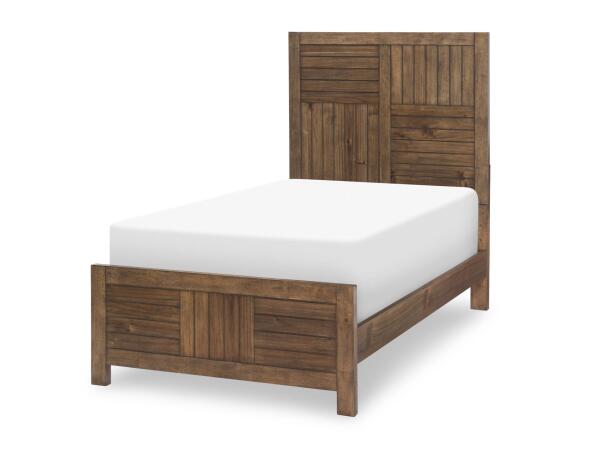 Complete Panel Bed, Twin 3/3 Brown Finish Youth Beds Brown