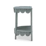 Scalloped Half Round Rattan Side Table - Image 4