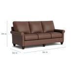 True Custom™ True CustomÂ® Leather Roll Arm Sofa Sofas Bassett Furniture 9