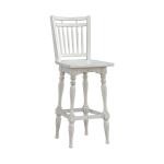 Magnolia Manor Spindle Back Swivel Bar Stool Barstools Antique White & Weathered Bark 17