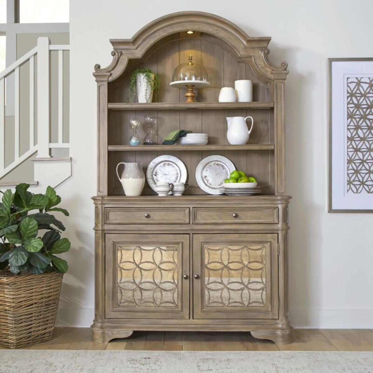 Magnolia Manor Hutch & Buffet Dining Storage Brown 2 Magnolia Manor Hutch & Buffet Dining Storage Brown 2