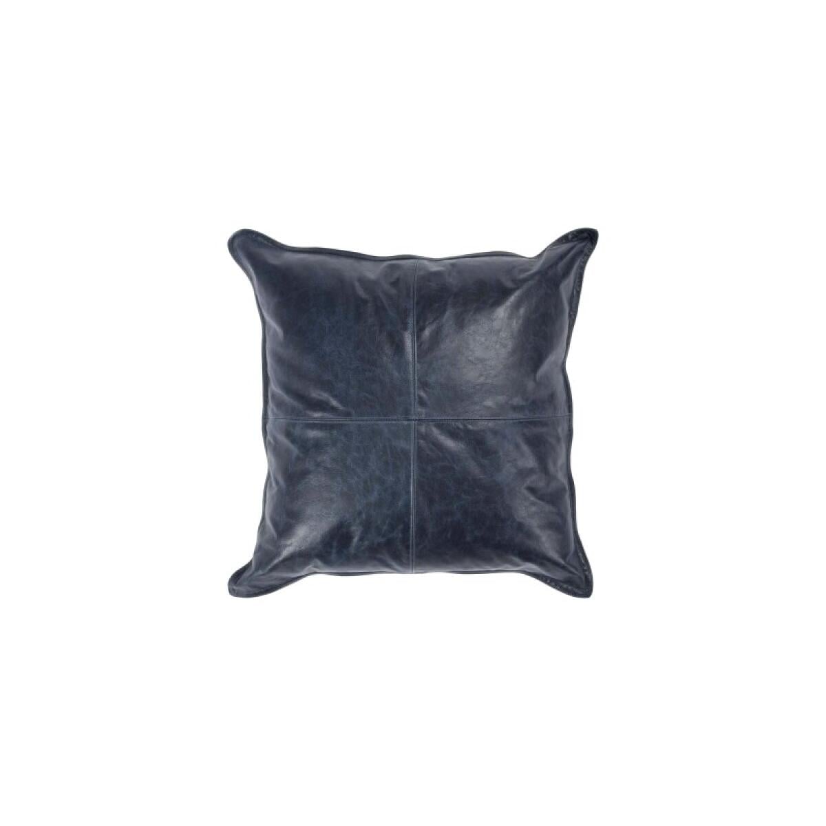 aeb6661f13fc1a7663227463c0bce9a9 Dumont Leather Naval Night Blue Square Pillow Cover + Insert - Image 1