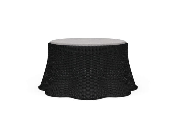 Newport Rattan Ottoman W/ Cushion Ottomans & Poufs Black