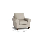 True Custom™ True CustomÂ® Leather Large Roll Arm Accent Chair - Image 6