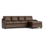 Carolina Leather Track Arm Chaise Sectional Sectionals Bassett Furniture 15