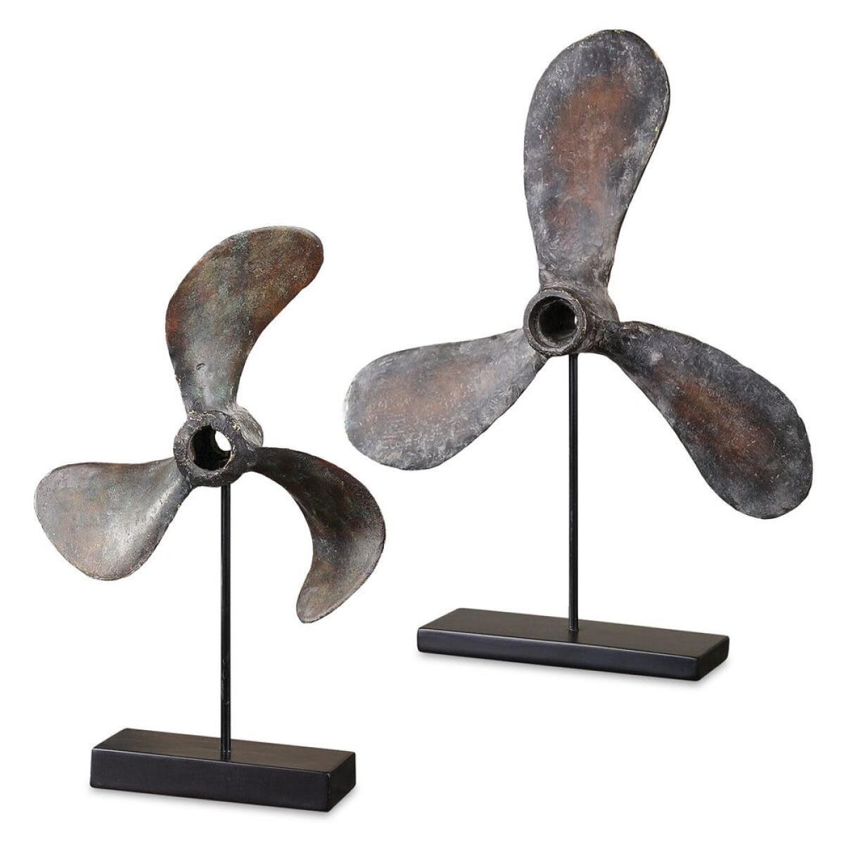 af420e2c52ecc95ccae4edd73b0bc5c0 Propellers Sculpture, S/2 - Image 1