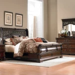 Arbor Place King California Sleigh Bed, Dresser & Mirror, Chest