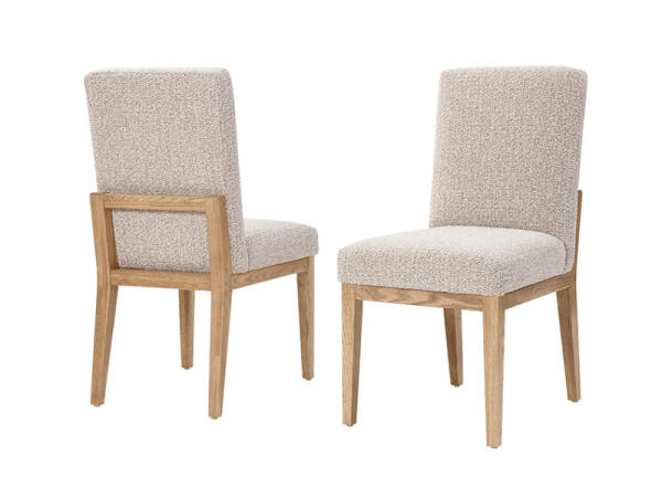 Dovetail Dining UPHOLSTERED SIDE CHAIR GREY FABRIC Chairs & Benches Bleached White