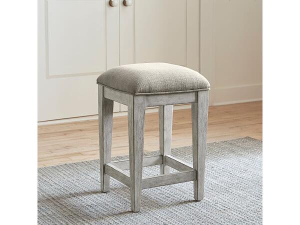 Heartland Uph Console Stool Barstools Antique White w/ Tobacco Tops