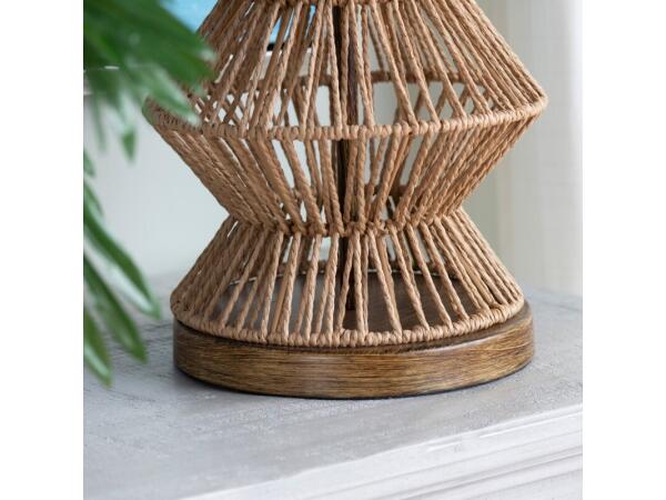 Adler Turreted Woven Table Lamp Lighting Cream