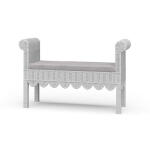 Newport Scalloped Rattan Bench