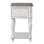 Magnolia Manor Leg Night Stand Nightstands Antique White & Weathered Bark 18