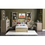 Complete Panel Bed Twin 33 Weathered Oak Finish Youth Beds Brown 14