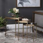 India Nesting Tables, Gold, S/3 End tables Brown 19