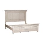Heartland Queen Panel Bed Beds Antique White w/ Tobacco Tops 11