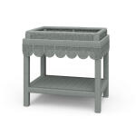 Scallop Rattan Side Table W/ Tray