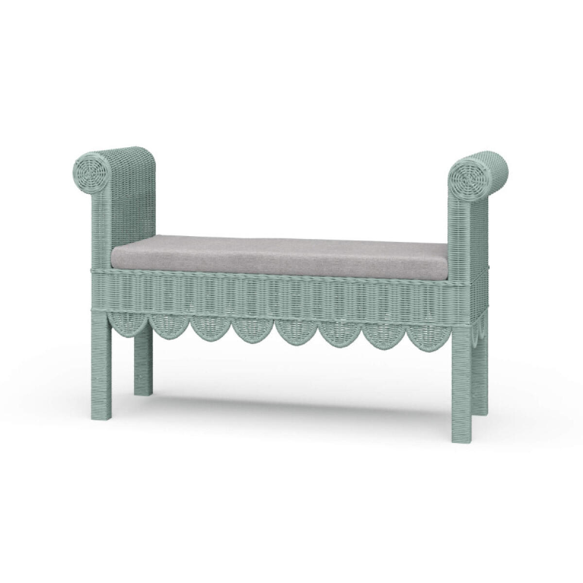 b22123ec45030e371efccaeb2e1f6a33 Newport Scalloped Rattan Bench - Image 1