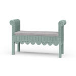 Newport Scalloped Rattan Bench