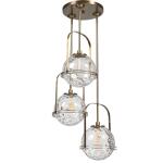 Mimas, 3 Lt Cluster Pendant Lighting Brass 15