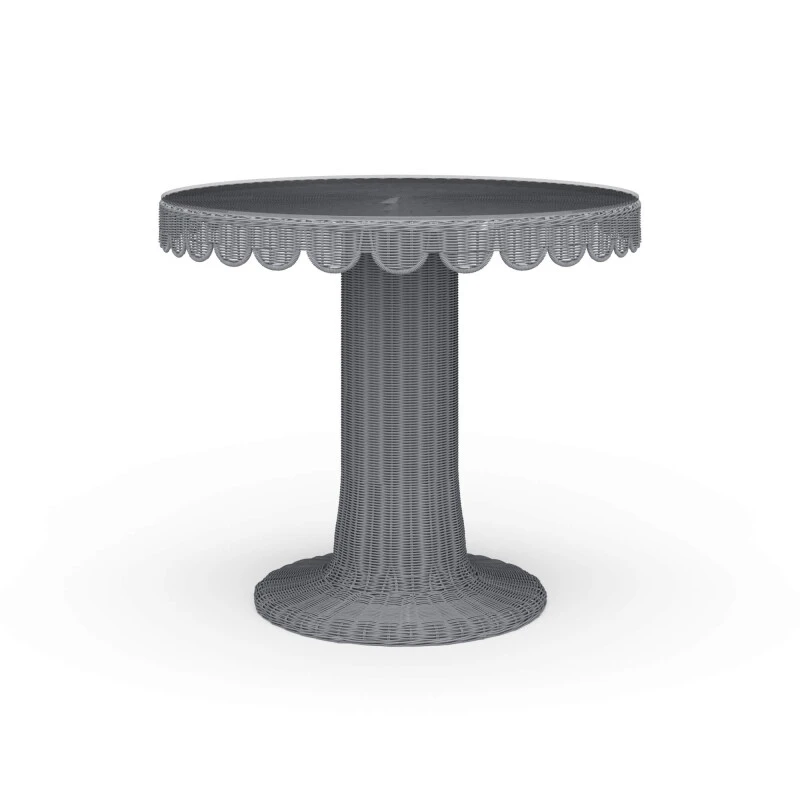 b28eb4f7dd906803e62db48cedfe3517 Scalloped Round Bistro Table W/ Tempered Glass - Image 1