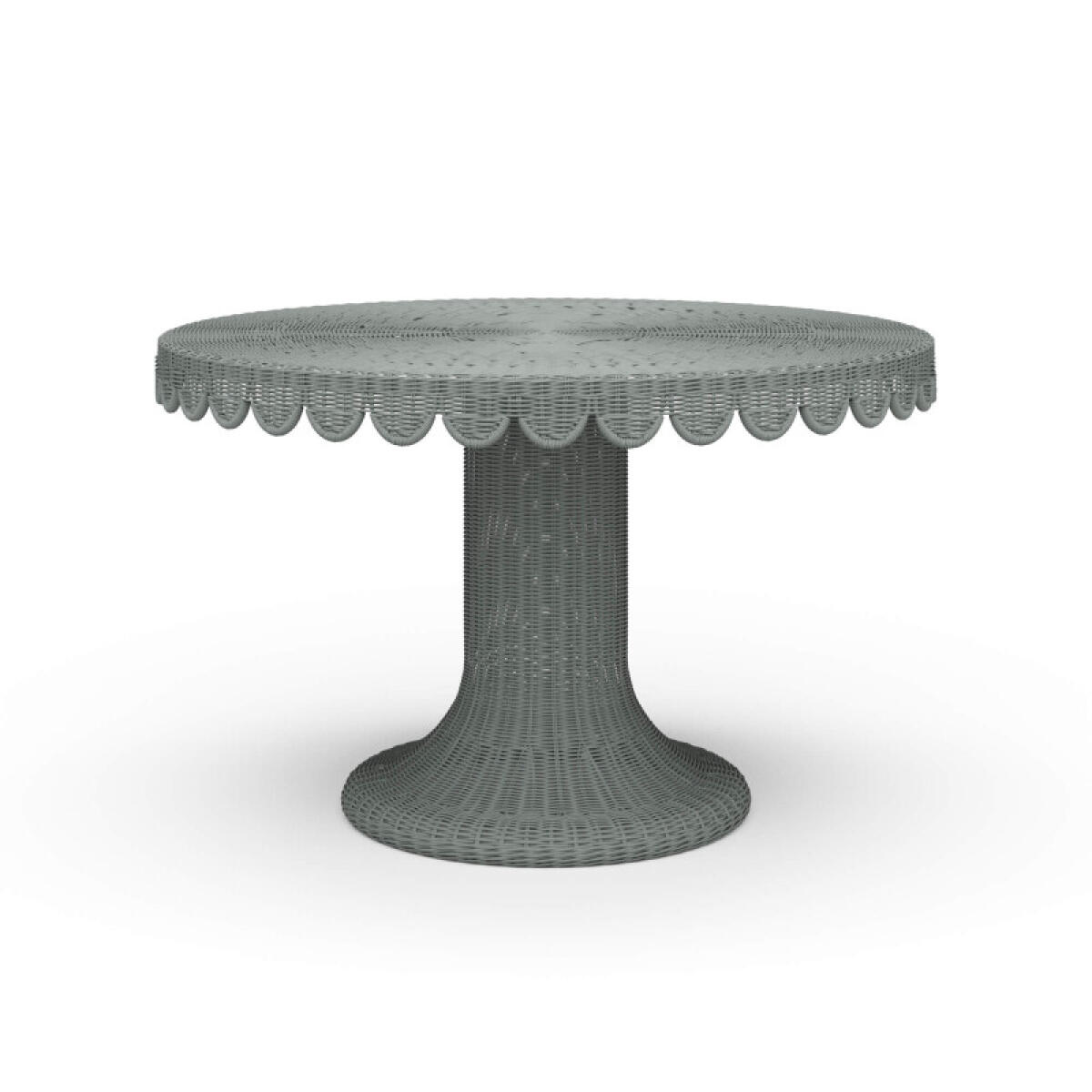b3c1fd4d7be97adb9ecbdb5cf169efb5 Scalloped Round Rattan Dining Table 48'' - Image 1
