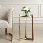 Midas Round Accent Table, Gold - Image 4