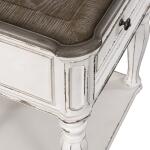Magnolia Manor Leg Night Stand Nightstands Antique White & Weathered Bark 23