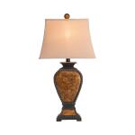 Tooled Leather Table Lamp Lighting Brown 11