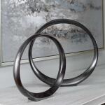 Orbits Ring Indoor-outdoor Sculptures, Black Nickel, S/2 - Image 9