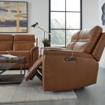 Cooper Loveseat w/Console P3 & ZG – Camel Loveseats Brown 19
