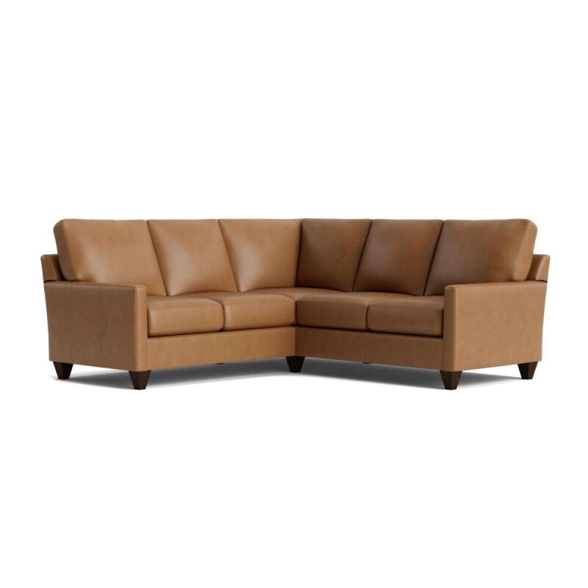 b4fda86cbc54fd5062993a72789f09bd True Custom™ True Custom® Leather Track Arm L-Shaped Sectional - Image 1